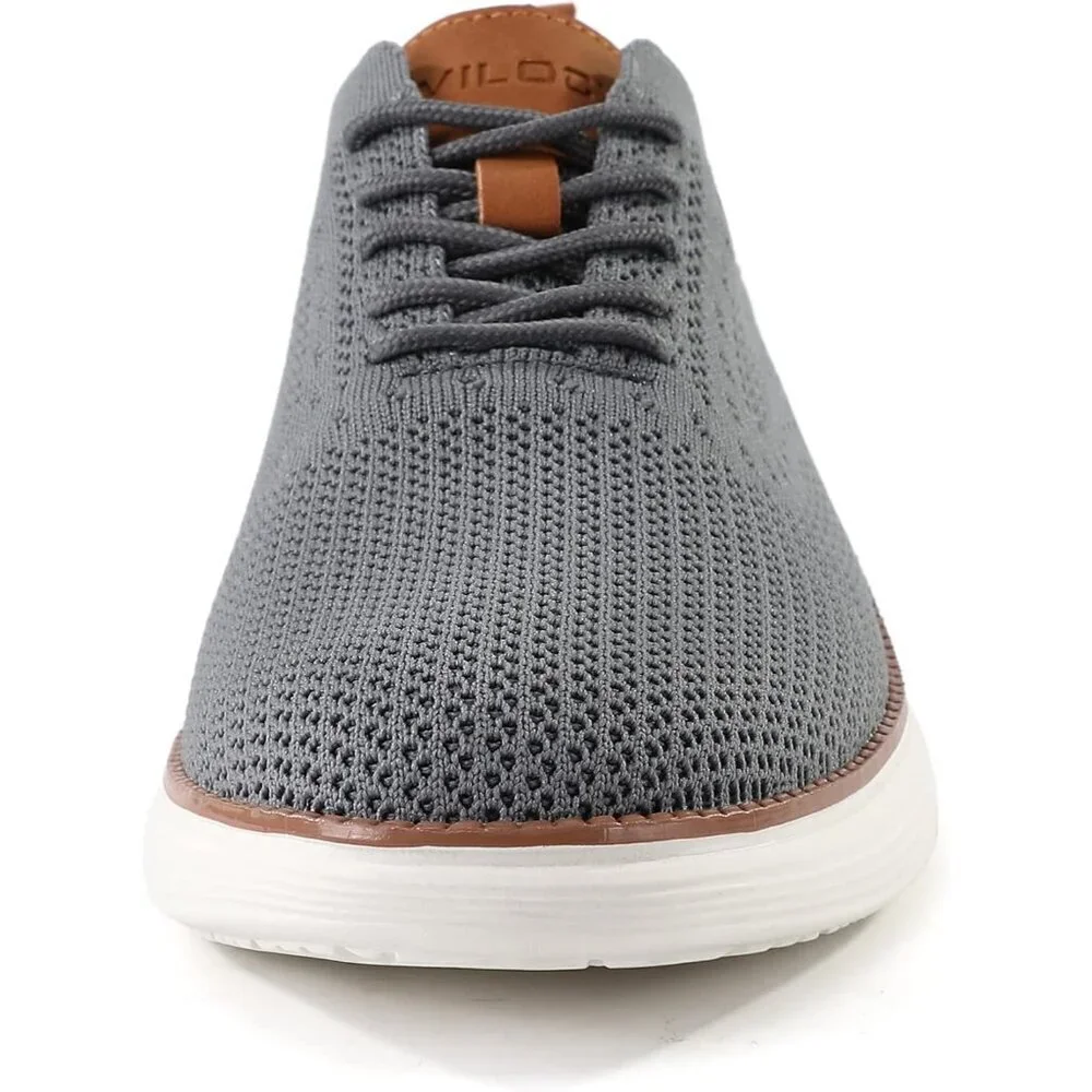Men's Mesh Grey Casual Sneakers Oxfords Breathable Lace up Walking Shoes